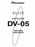 Pioneer DV05 DVD Player Operating Manual