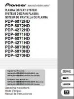Pioneer PDP4270HD PDP4271HD PDP5070HD Audio System Operating Manual