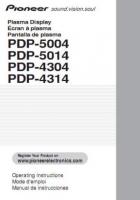 Pioneer PDP4304 PDP4312 PDP4314 Audio System Operating Manual