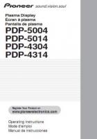 PIONEER PDP4314OM Audio System Operating Manuals PIONEER PDP4314OM Audio System Operating Manuals