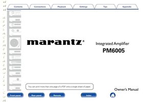 Marantz PM6005 CD Player Operating Manual