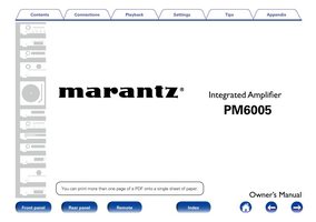 Marantz PM6005 CD Player Operating Manual