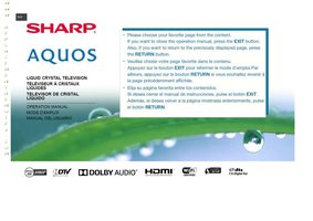 Sharp PNLE801 TV Operating Manual