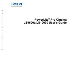 Epson POWERLITEPROCINEMALS10000OM Operating Manuals
