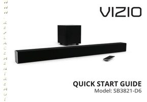 Vizio SB3821-D6 Sound Bar System Operating Manual