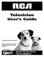 RCA F27718 F32718 F36718 TV Operating Manual