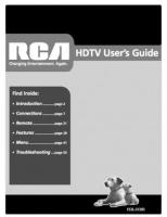 RCA HD52W59 HD52W59YX1 HD52W59YX10 TV Operating Manual