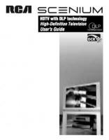 RCA HD61LPW163 HD61LPW165 TV Operating Manual