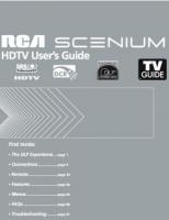 RCA HD44LPW167 HD50LPW167 HD50LPW175 TV Operating Manual