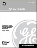 RCA VGS330 VCR Operating Manual