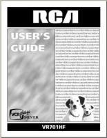 RCA VR701HF TV Operating Manual