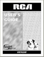 RCA VR702HF TV Operating Manual