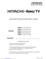 Hitachi 43R80 TV Operating Manual