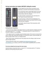 Anderic UC7225T / TR198A for Home Decorators Collection Ceiling Fan Remote Control
