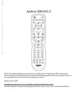 Download Anderic RRU401.7 with Macro and Learning 4-Device Universal Remote Control documentation