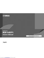 Yamaha RXV571 Audio/Video Receiver Operating Manual