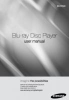 Samsung BDP2500 BDP2500/XAA Blu-Ray DVD Player Operating Manual