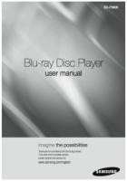 Samsung BDP3600 BDP3600XAC DVD Player Operating Manual