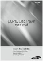 Samsung BDP4600 BDP4600/XAC BDP4600XAC DVD Player Operating Manual