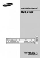 Samsung DVDV4600 DVD Player Operating Manual