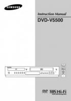 Samsung DVDV5500 DVDV6500 DVD Player Operating Manual