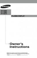 SAMSUNG FPT5084 FPT5884 FPT6374OM TV Operating Manuals SAMSUNG FPT5084 FPT5884 FPT6374OM TV Operating Manuals