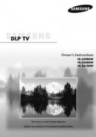 SAMSUNG HLS5086W/5686W/6186WOM TV Operating Manuals SAMSUNG HLS5086W/5686W/6186WOM TV Operating Manuals