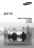 SAMSUNG HLT5087S/5687S/6187SOM TV Operating Manuals SAMSUNG HLT5087S/5687S/6187SOM TV Operating Manuals