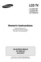 Samsung LA15S51BP LA20S51B1 LA20S51BP TV Operating Manual