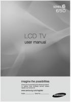 Samsung LN55B650A1FXZA LN55B650C1F PT50DL14X/SMS TV Operating Manual