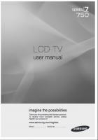 Samsung LN40B750 LN46B750 LN52B750 TV Operating Manual