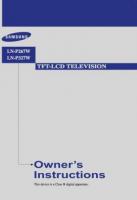 Samsung LNP267 LNP327 TV Operating Manual