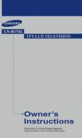 SAMSUNG LNR1742OM TV Operating Manuals SAMSUNG LNR1742OM TV Operating Manuals