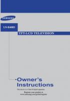 Samsung LNR408 TV Operating Manual