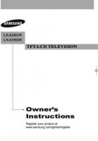 Samsung LNS1951W LNS1952W TV Operating Manual