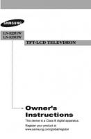 SAMSUNG LNS2351W LNS2352WOM TV Operating Manuals SAMSUNG LNS2351W LNS2352WOM TV Operating Manuals