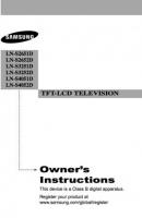 Samsung LNS2651 LNS2652 LNS3251 TV Operating Manual