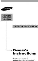 Samsung HLS5686WX/XAA LNS4096DX LNS4696D TV Operating Manual