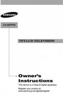 Samsung LNS5797 TV Operating Manual