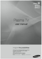 Samsung HLP5663WX/XA PN50B850Y1FXZA TV Operating Manual