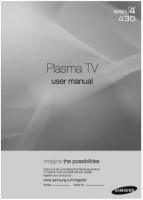 SAMSUNG PN42B430OM TV Operating Manuals SAMSUNG PN42B430OM TV Operating Manuals