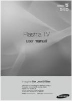 Samsung PN50B540 PN58B540 TV Operating Manual