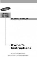 SAMSUNG SPS4223 HPS4233/5033OM TV Operating Manuals SAMSUNG SPS4223 HPS4233/5033OM TV Operating Manuals