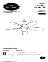 Harbor Breeze 00581STG60SARATOGAIICEILINGFANOM Ceiling Fan Operating Manual