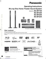 Panasonic SABT230 Home Theater System Operating Manual