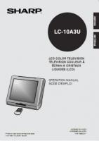 SHARP LC10A3UOM Operating Manuals