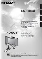 Sharp LC13B8U TV Operating Manual