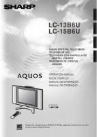SHARP LC15B6UOM TV Operating Manuals SHARP LC15B6UOM TV Operating Manuals