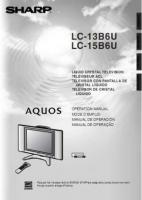 Sharp LC13B6U LC15B6U TV Operating Manual