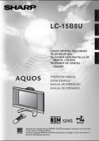 Sharp LC15B8U TV Operating Manual